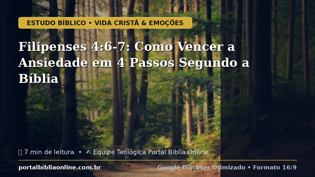 Filipenses 4:6-7: Como Vencer a Ansiedade em 4 Passos Segundo a Bíblia